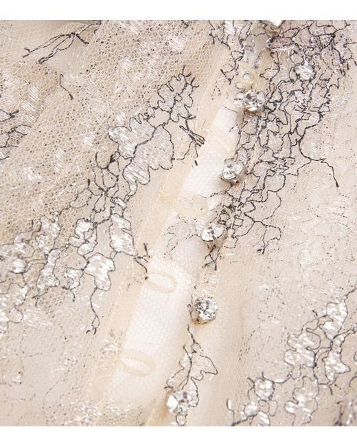 Rosamosario Natural Embroidered Mini Nightdress