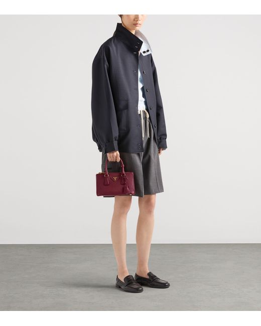 Prada Red Mini Saffiano Leather Galleria Top-Handle Bag