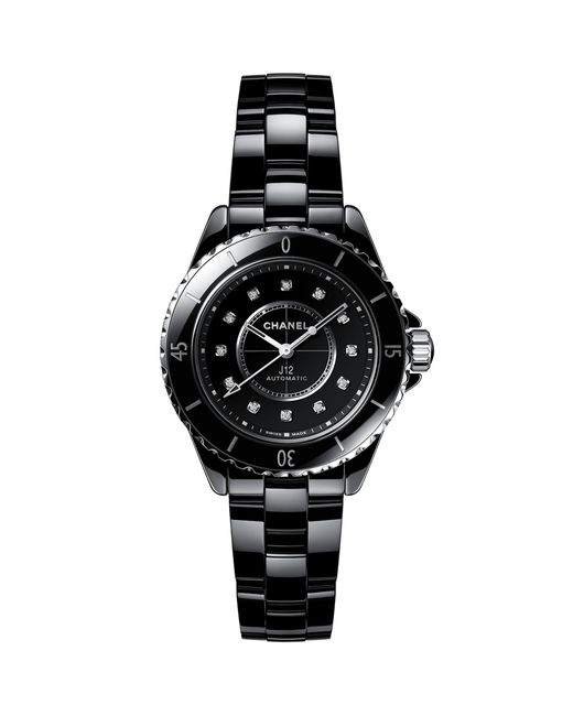 Chanel Black Ceramic, Steel And Diamond J12 Calibre 12.2 Watch