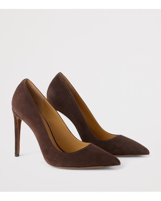 Ralph Lauren Brown Suede Celia Heeled Pumps 100
