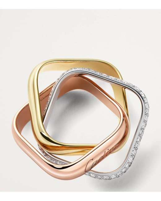Cartier Metallic And Diamond Trinity Ring