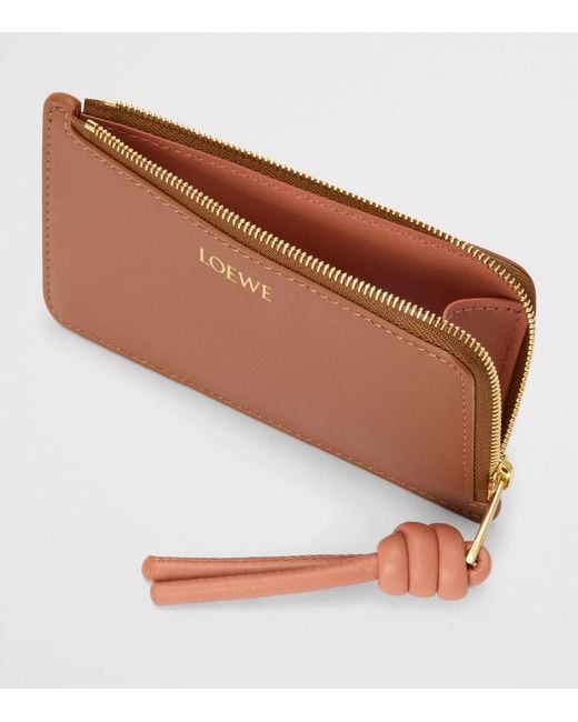Loewe Brown Leather Knot Card Holder