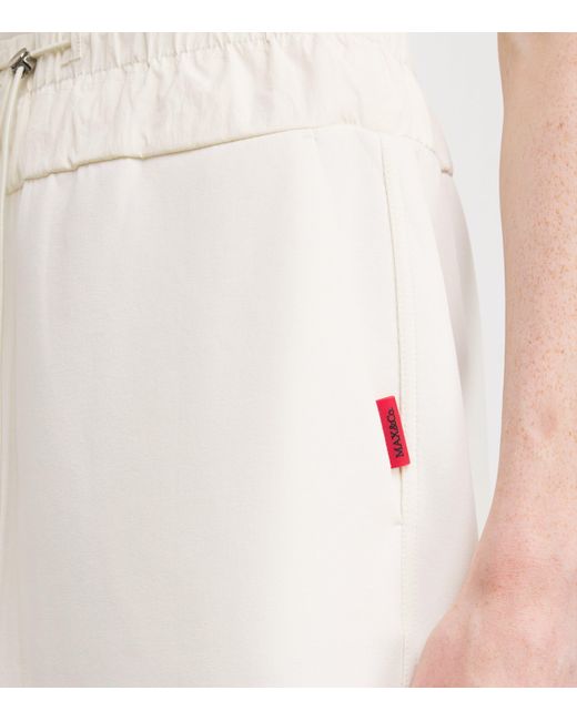 MAX&Co. White Cotton-Blend Jersey And Canvas Midi Skirt