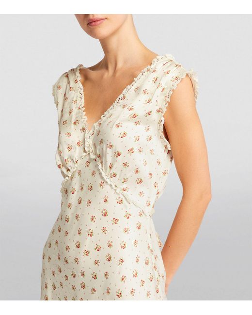 DÔEN Rosaria polka-dot silk-blend midi dress