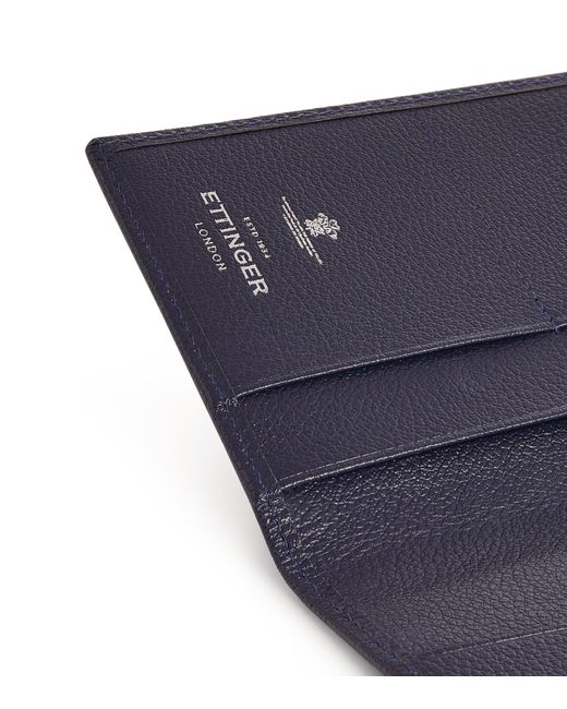 Ettinger Blue Leather Capra Passport Case for men