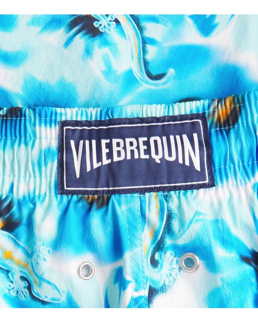 Vilebrequin Blue Poppies And Geckos Moorea Swim Shorts for men