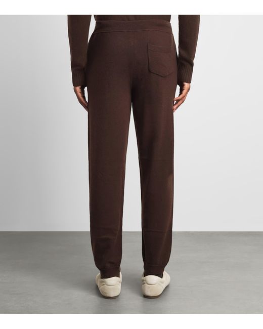 Allude Brown Virgin Wool-Cashmere Sweatpants for men
