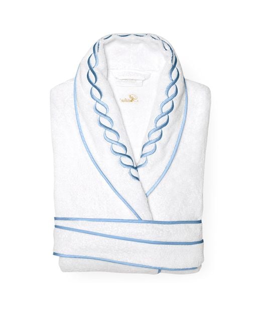 Pratesi Blue Cotton Treccia Bathrobe