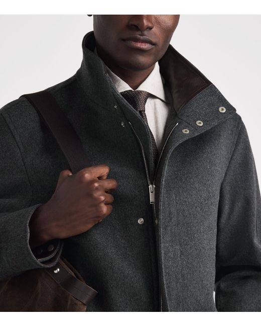 Lardini Black Virgin Wool High Neck Jacket for men