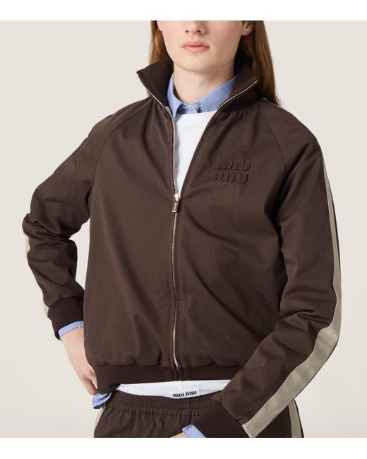 Miu Miu Brown Cotton Twill Blouson Jacket