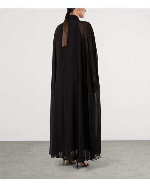 Marina Rinaldi Black Chiffon Tie-Neck Cape