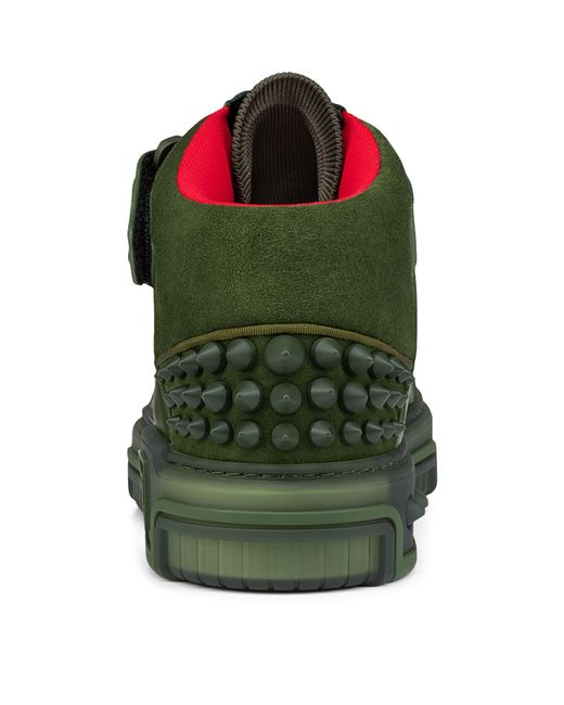 Christian Louboutin Green Astroloubi Leather Mid-top Trainers for men