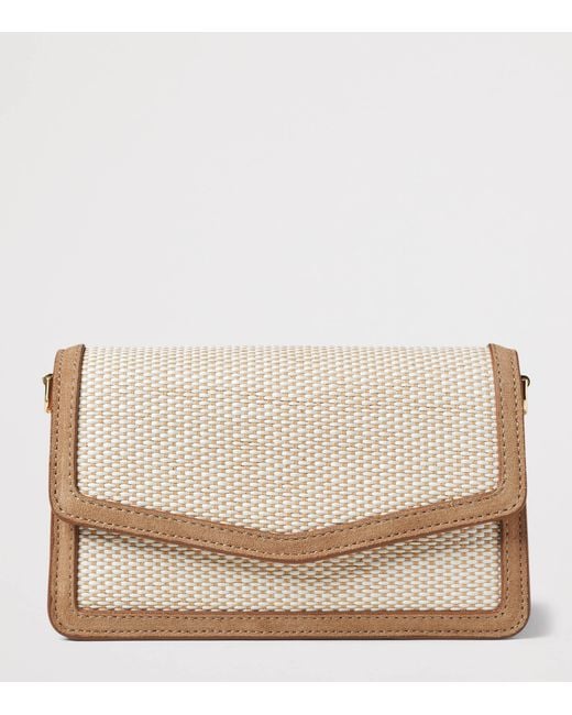 Aspinal Natural Raffia Eliza Clutch Bag