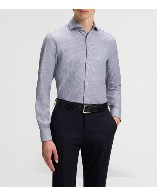 Boss Purple Cotton Slim Shirt for men