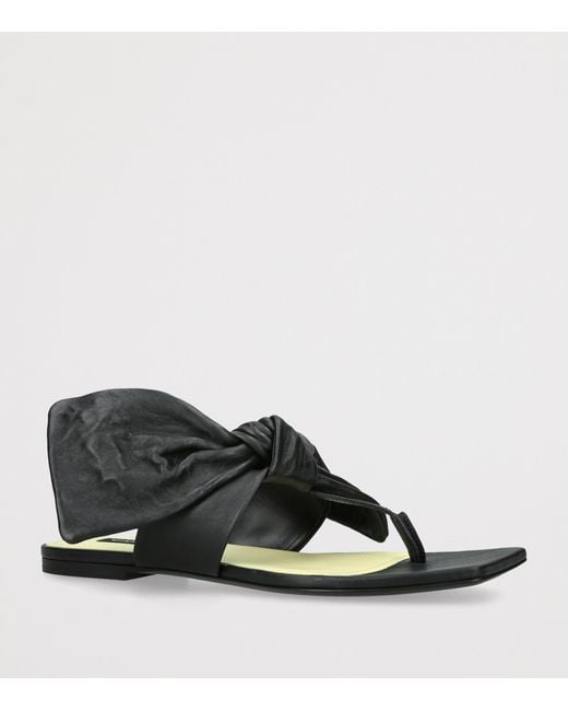 Givenchy Black Leather Boudoir Bow Sandals