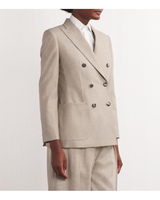 Max Mara Natural Stretch-Cashmere Double-Breasted Blazer