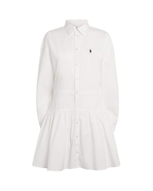 Polo Ralph Lauren White Polo Pony Shirt Mini Dress