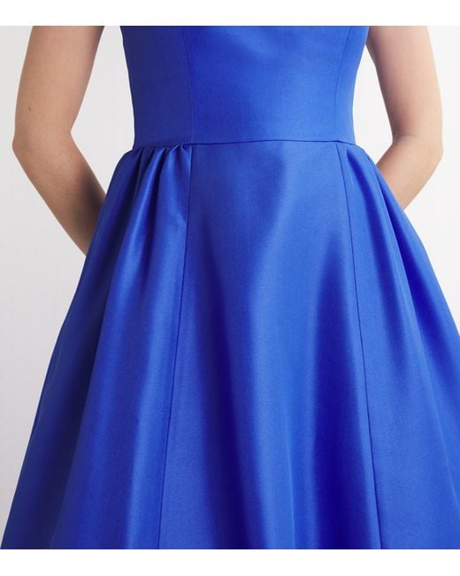 Carolina Herrera Blue Silk Sleeveless Gown