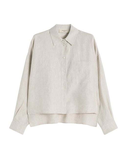 Weekend by Maxmara White Linen Shirt Jacket