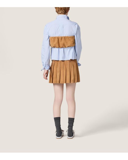 Miu Miu Brown Waxed Suede Bandeau Top