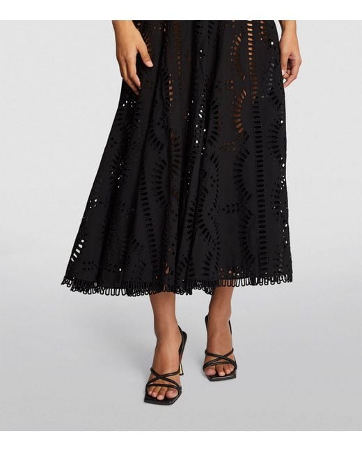 Charo Ruiz Black Lace Kelyk Duster Coat