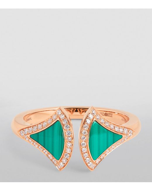 BVLGARI Metallic Diamond And Malachite Divas' Dream Ring