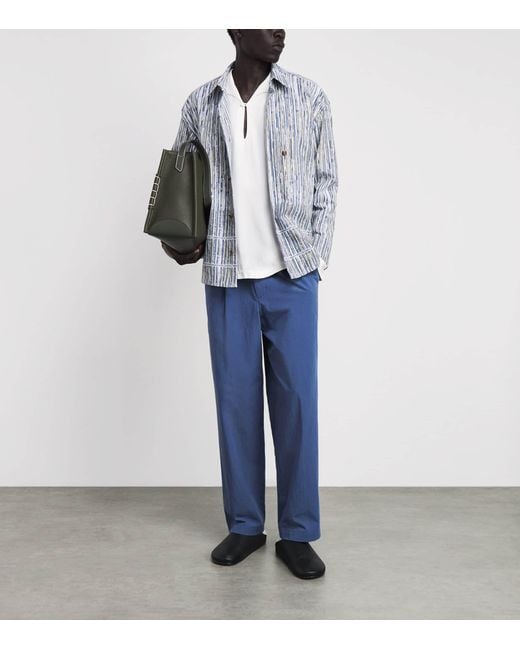 IM MEN Blue Pleated Tailored Trousers for men