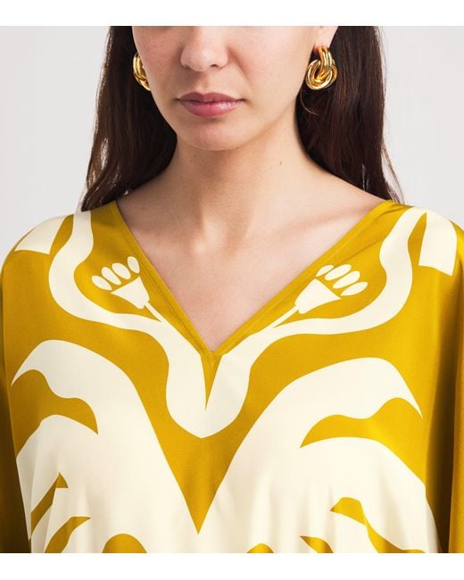 Eres Metallic Silk Printed Holi Kaftan