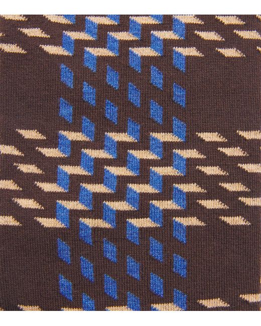 Doré Doré Blue Cotton Patterned Socks for men