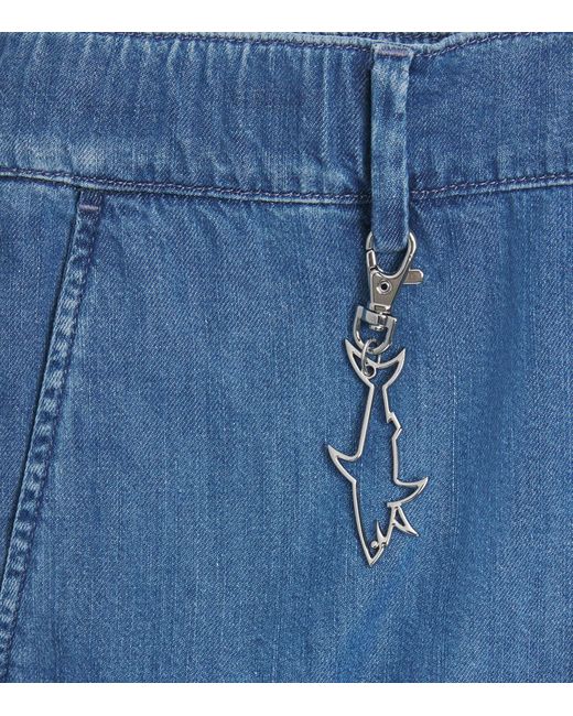 Paul & Shark Blue Denim Drawstring Chinos for men