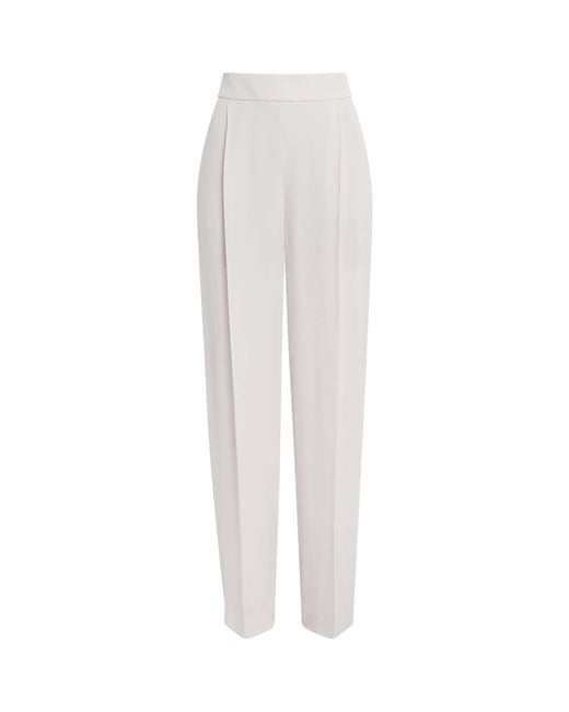 Agnona White Pleated Tailored Trousers