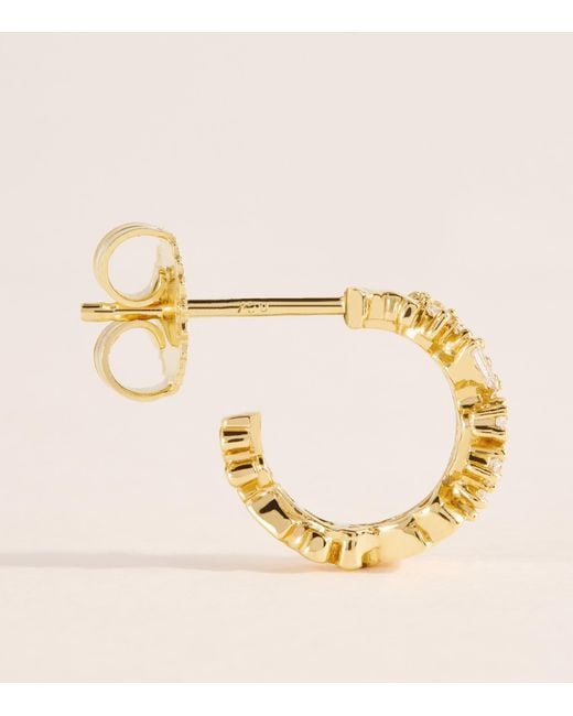 Suzanne Kalan Metallic And Diamond Classic Fireworks Hoop Earrings