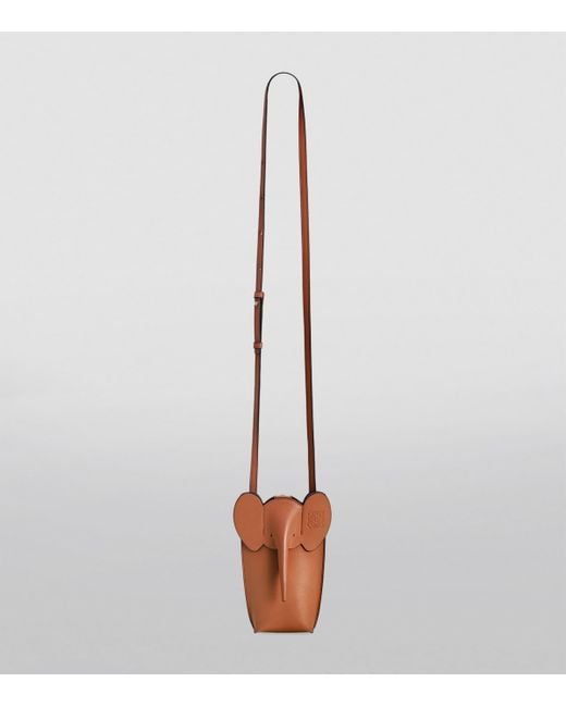 Loewe Brown Leather Elephant Pocket Bag