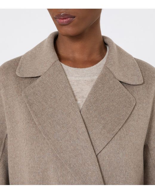 Max Mara Natural Virgin Wool Wrap Coat