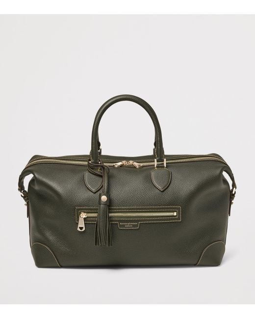 Aspinal Black Leather Hudson Flight Bag