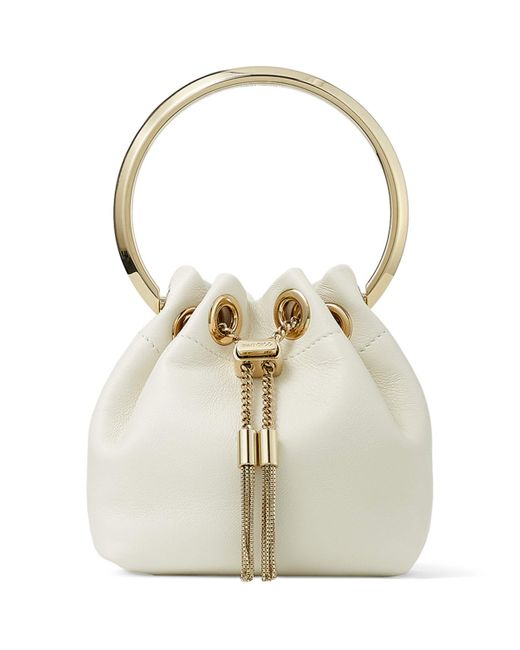 Jimmy Choo White Micro Bon Bon Top-Handle Bag