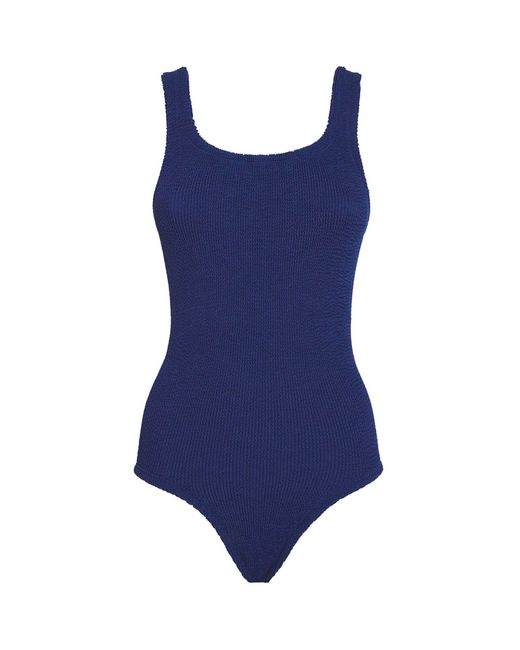 Hunza G Blue Square-neck Swimsuit