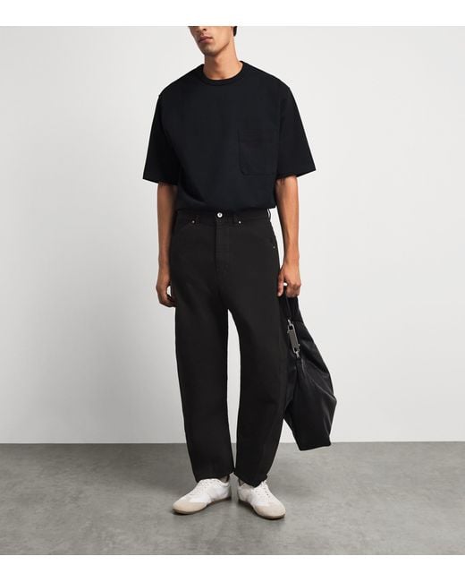 Lemaire Black Twisted Workwear Barrel Jeans for men
