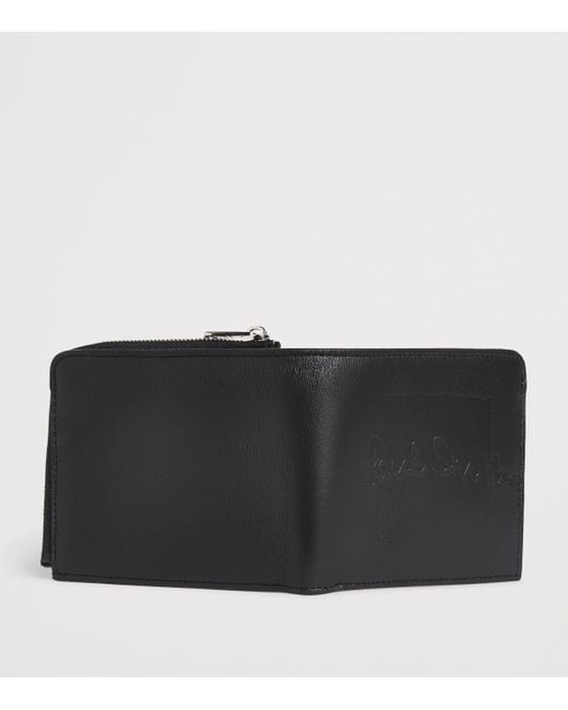 Paul Smith Black Leather Signature Stripe Bifold Wallet for men