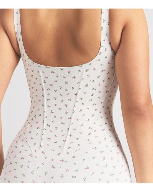 NikeSKIMS White Corset Short Bodysuit
