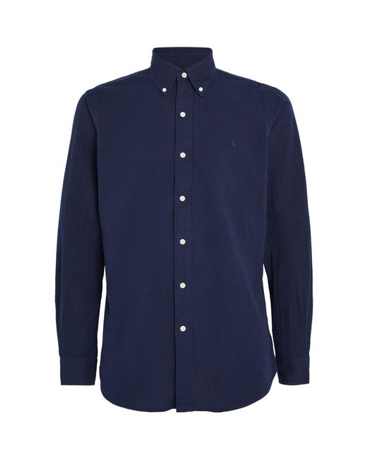 Polo Ralph Lauren Blue Custom Fit Oxford Shirt for men