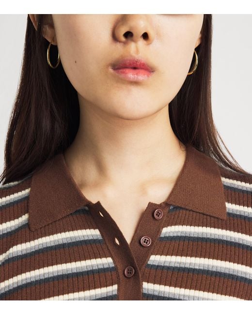 Herskind Brown Cashmere Stripe Milo Polo Shirt