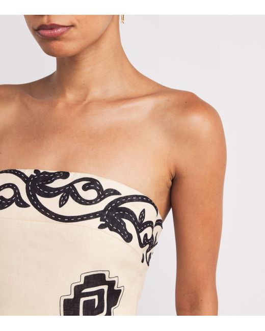 Johanna Ortiz Natural Linen Ancient Midi Dress