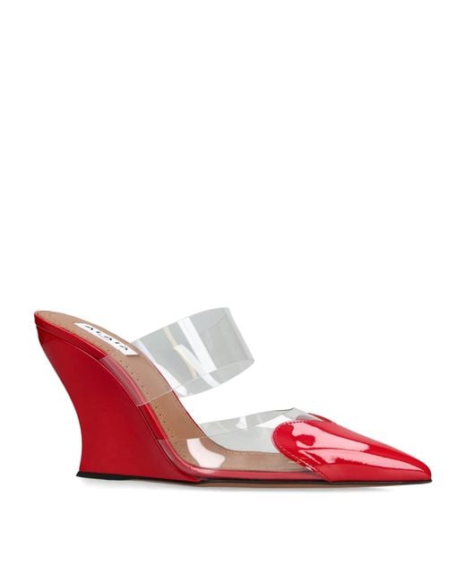 Alaïa Red Patent Coeur Mules 90