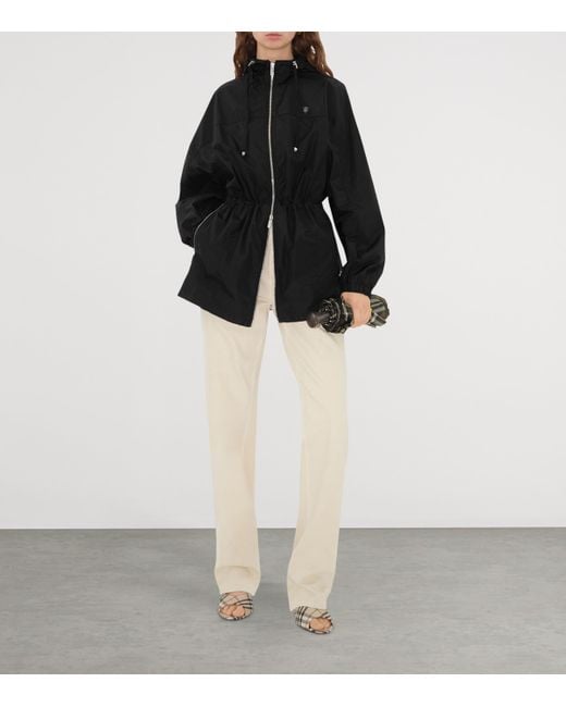 Burberry Black B Shield-Plaque Short Parka