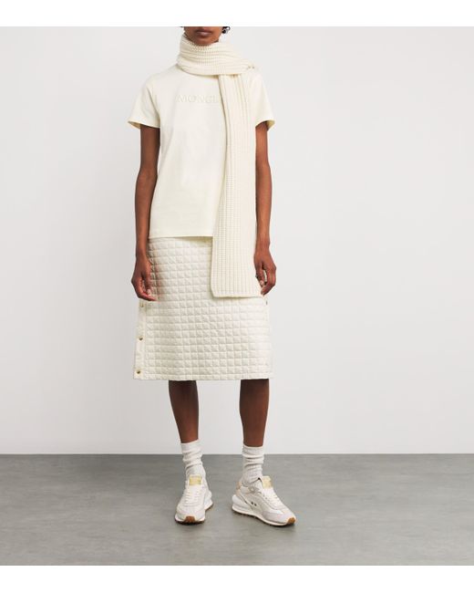 Moncler White Cotton Logo T-Shirt