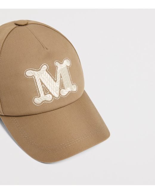 Max Mara Natural Cotton Monogram Cap