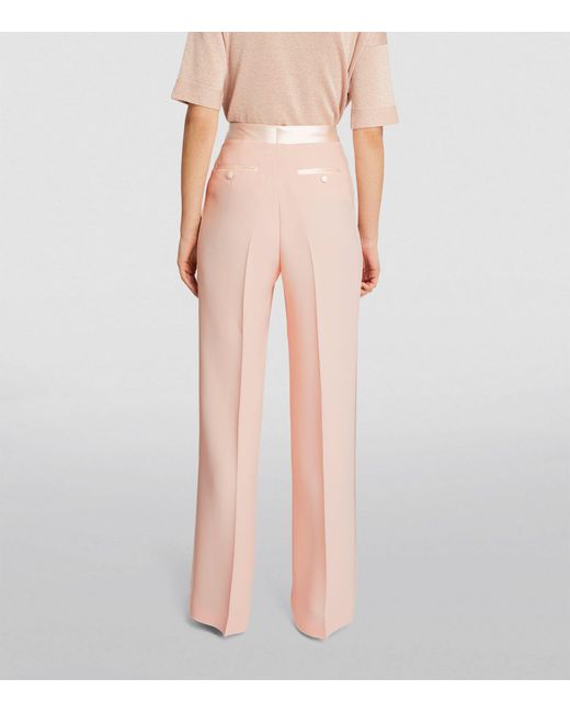 Kiton Pink Satin Tailored Trousers
