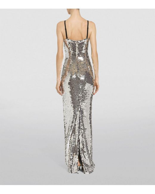 Dolce & Gabbana White Sequin-embellished Gown