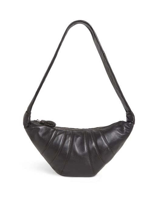 Lemaire Metallic Medium Grained Leather Croissant Shoulder Bag